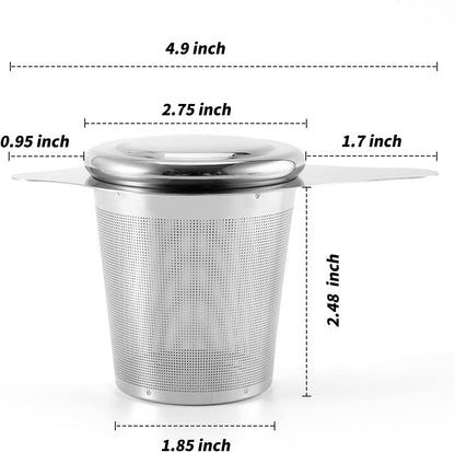 Stainless Steel, Double Handled, Loose Tea Mesh Strainer