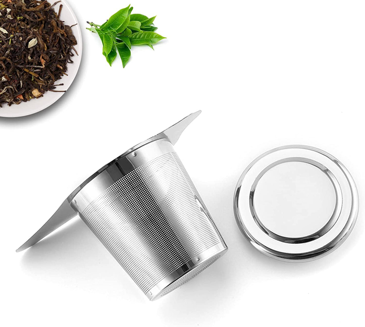 Stainless Steel, Double Handled, Loose Tea Mesh Strainer